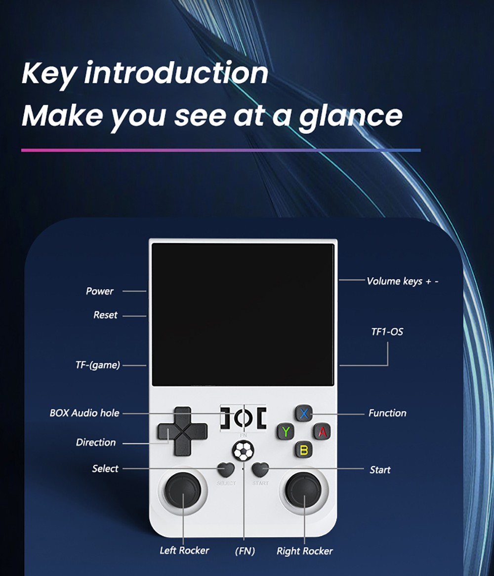R36 Pro Handheld Game Console, 64GB TF Card with 20000 Games, Open Source Linux, 3.5-inch IPS Screen, 30+ Emulators, 6 Hours Battery Life - Red