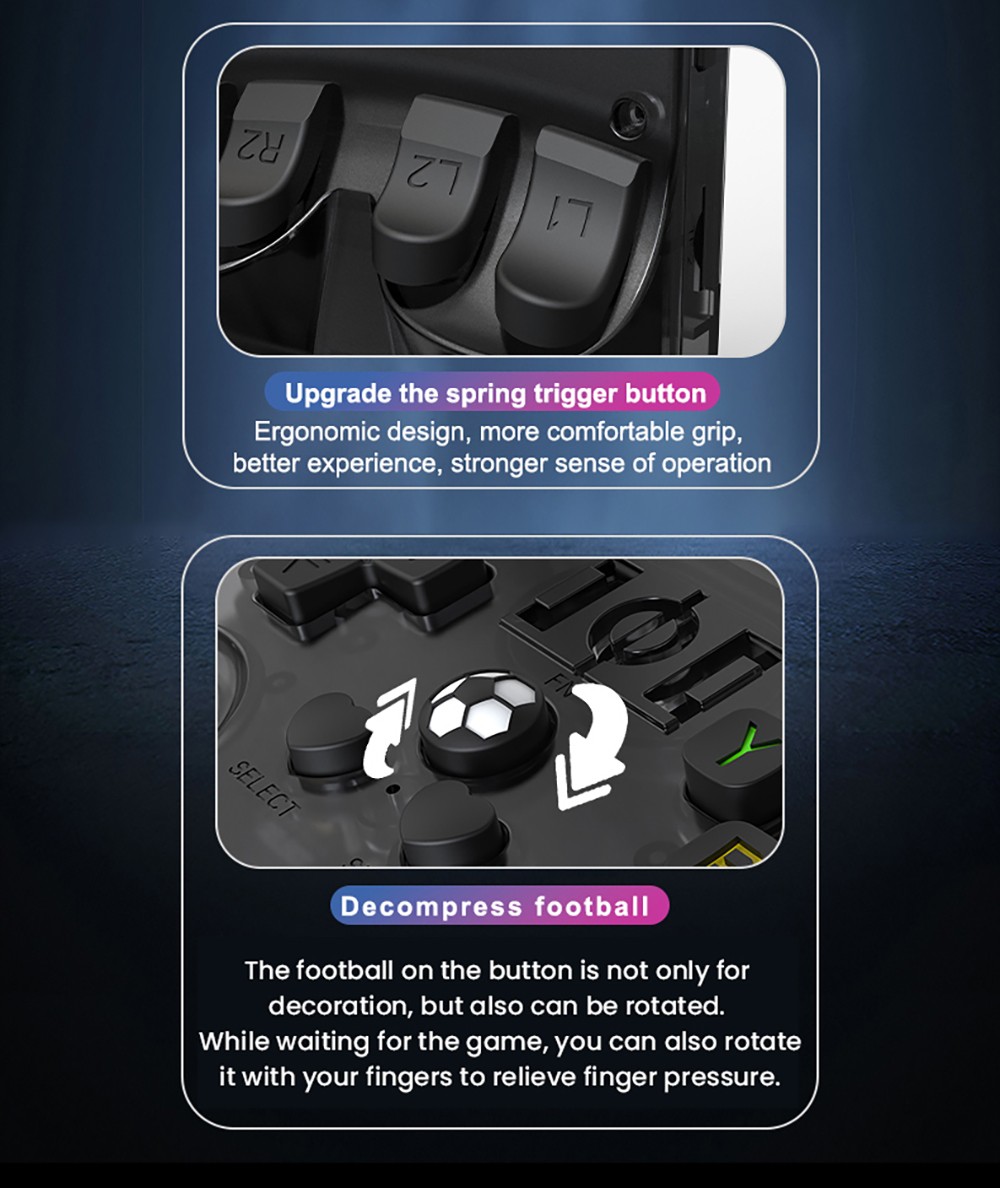 R36 Pro Handheld Game Console, 64GB TF Card with 20000 Games, Open Source Linux, 3.5-inch IPS Screen, 30+ Emulators, 6 Hours Battery Life - White