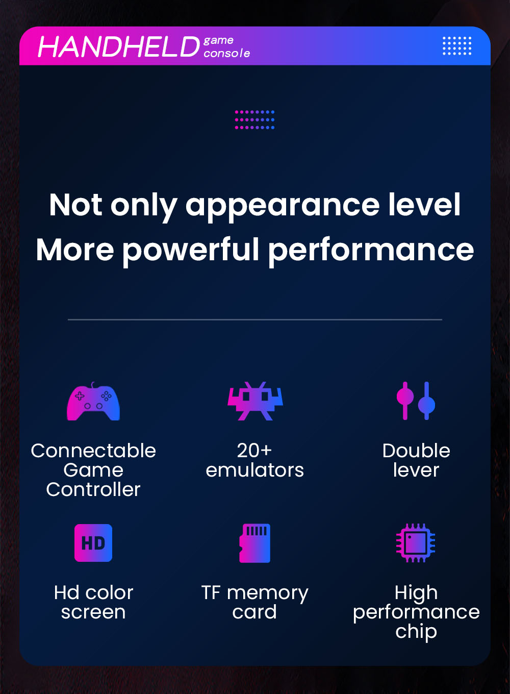 RX6H Handheld Game Console, 64GB TF Card, 3.5 inch Screen, 20+ Emulators, 4 Hours Playtime - Grey