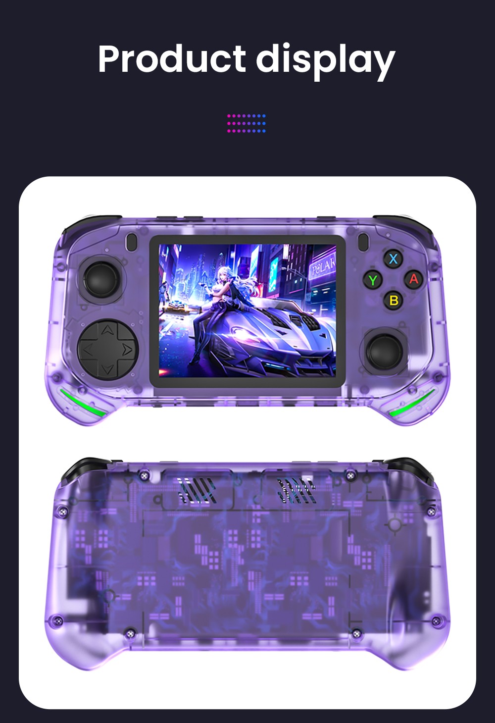 RX6H Handheld Game Console, 64GB TF Card, 3.5 inch Screen, 20+ Emulators, 4 Hours Playtime - Grey