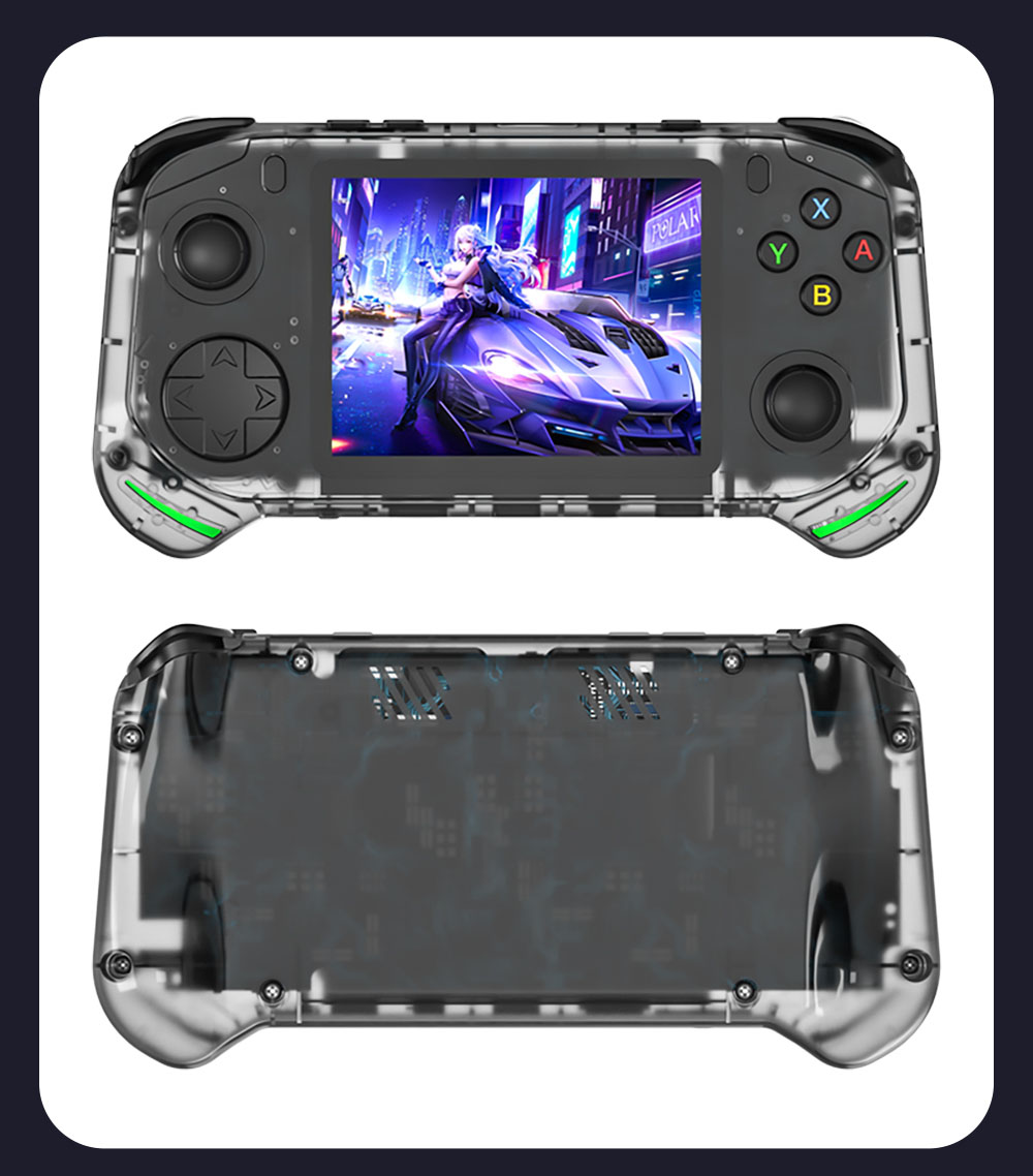 RX6H Handheld Game Console, 64GB TF Card, 3.5 inch Screen, 20+ Emulators, 4 Hours Playtime - Grey