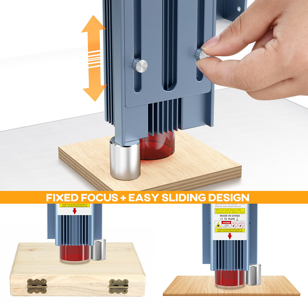 Refurbished SCULPFUN S9 5.5W Laser Engraver, 0.06mm Ultra-Fine Compressed Spot, Diode Laser, 0.08mm High Precision, Cut 15mm Thick Wood 10mm Acrylic, Fixed Focus, Engraving Area 410*420mm