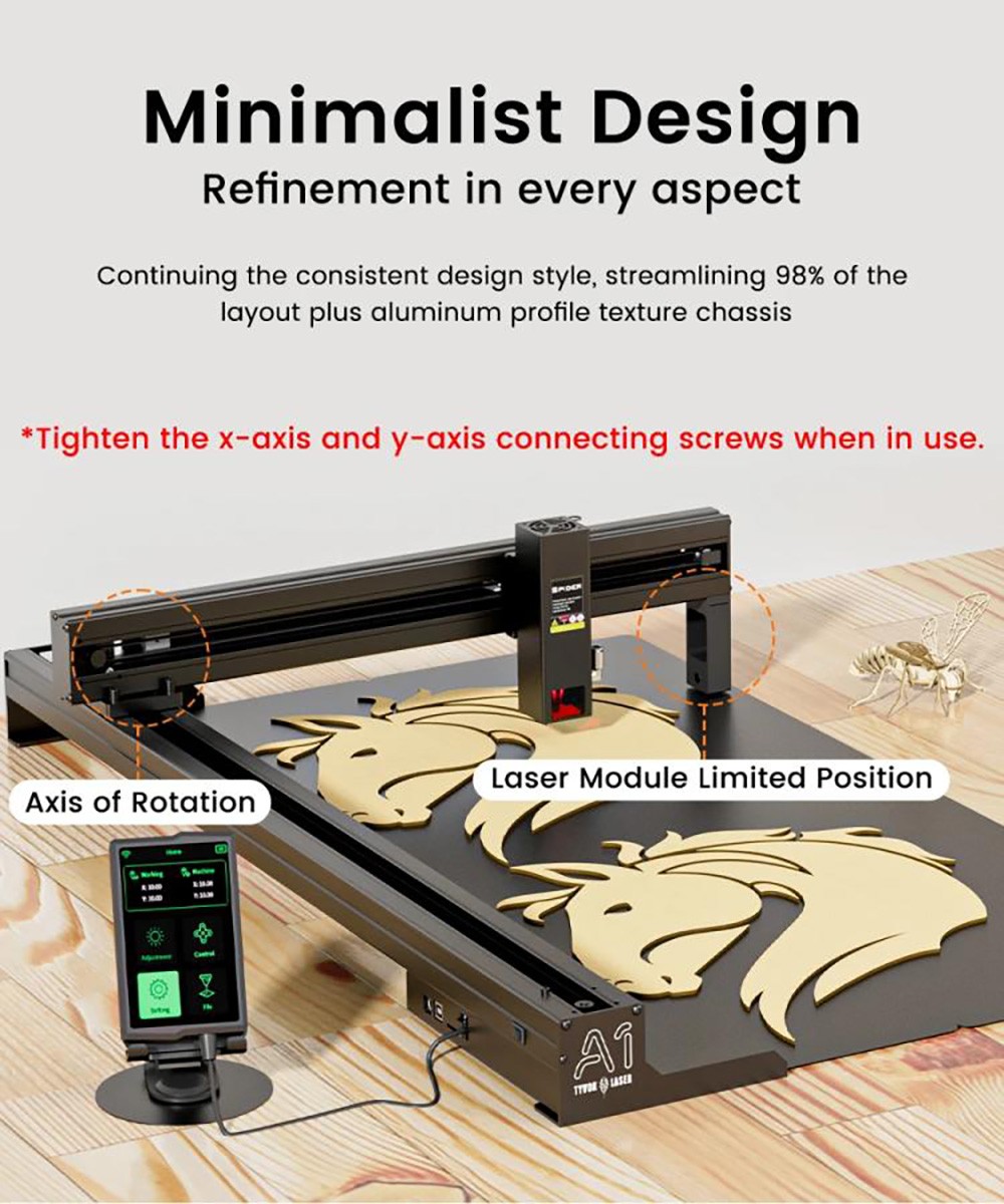 Tyvok Spider A1 Laser Engraver and Cutter 10W 800L 800x400mm