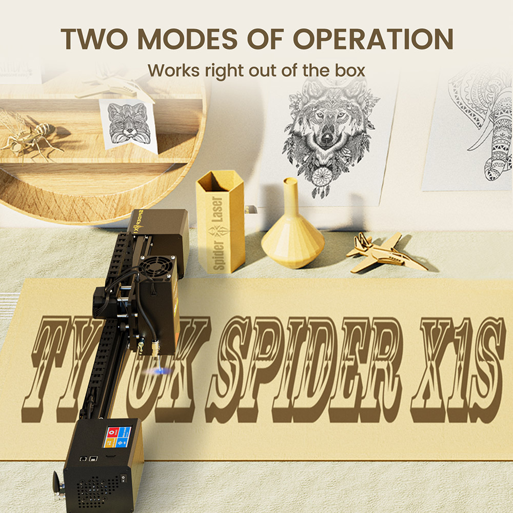 Tyvok Spider X1S Laser Engraver and Cutter 20W 800*2000mm