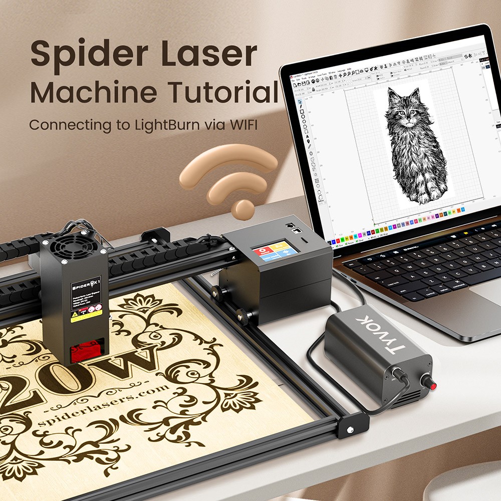 Tyvok Spider X1S Laser Engraver and Cutter 20W 800*2000mm