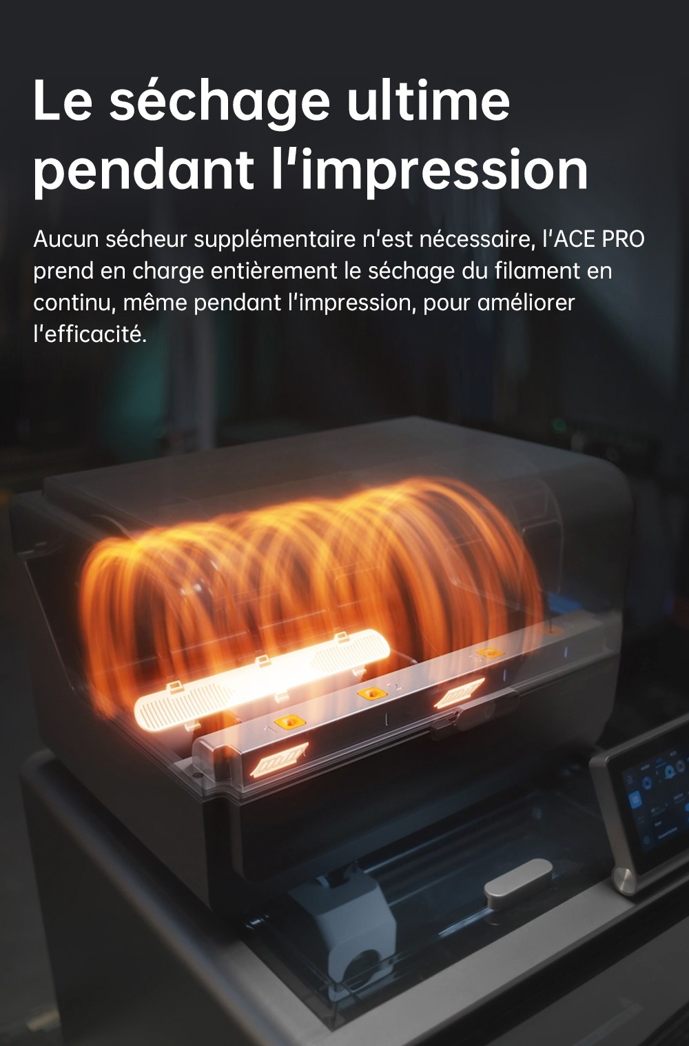 Imprimante 3D ANYCUBIC KOBRA S1 COMBO, impression 8 couleurs &eacute;clatantes, vitesse ultra-rapide de 600 mm/s, mise &agrave; niveau automatique, t&ecirc;te d'impression 320 &deg;C, ultra-silencieuse 44 dB, construction CoreXY, 250 x 250 x 250 mm