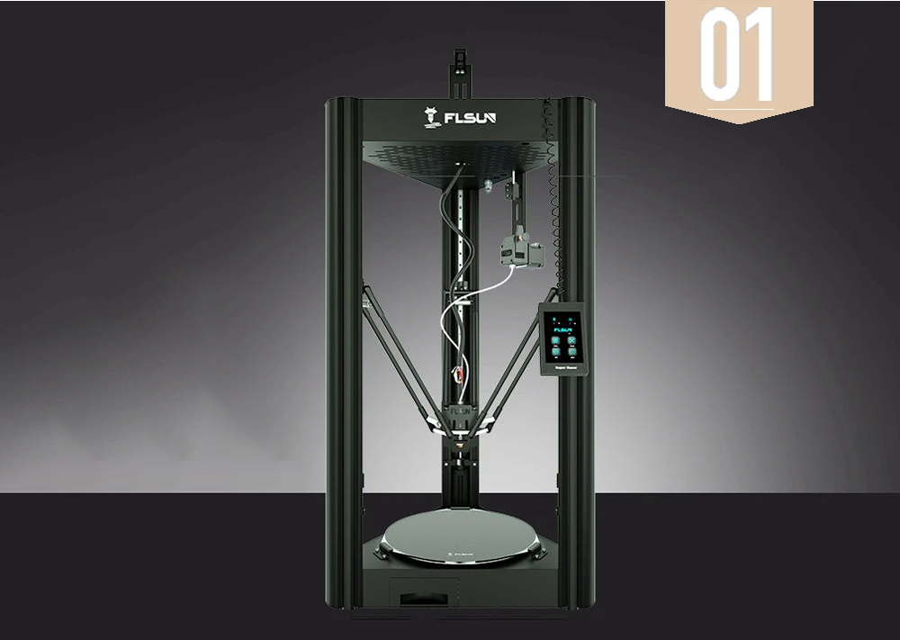FLSUN SR Delta 3D Printer, Pre-assembled, Dual Drive Extruder, Auto Levelling, 200mm/s Fast Printing, Capacitive Touch Screen, 260mm*260mm330mm