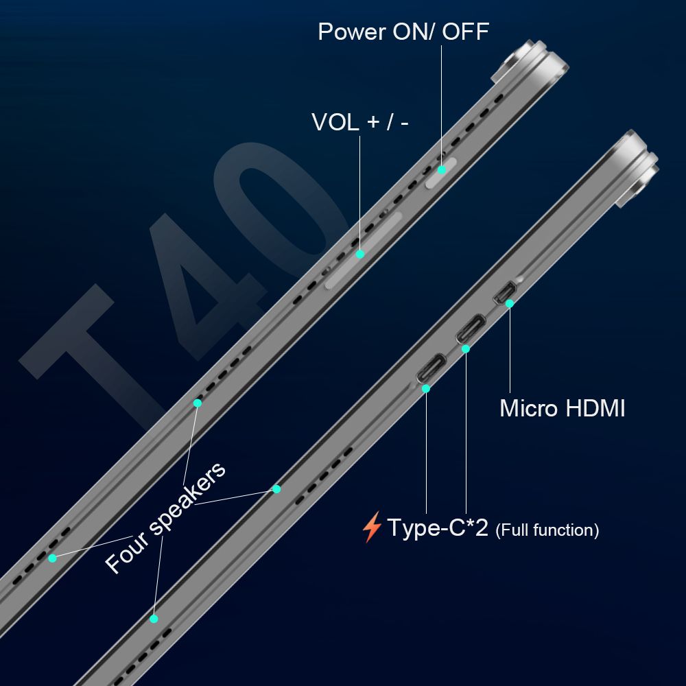 Ninkear T40 2-in-1 Tablet-PC, 14 Zoll 1920 x 1200 IPS Touchscreen, Intel Alder Lake N100 4 Kerne 3,4 GHz, 16 GB RAM 512 GB SSD, WiFi 6 Bluetooth 5.2, 5000 mAh Akku, abnehmbare Bluetooth-Tastatur mit RGB-Hintergrundbeleuchtung, 1 x voll funktionsfähiger USB-C, 1 x nur Daten-USB-C