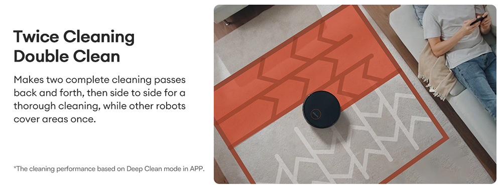 Ultenic D6S Aspirateur robot, &agrave; navigation gyroscopique, aspirateur balai 3 en 1, 3000 aspiration, 4 modes de nettoyage, batterie 2600 mAh, autonomie de 120 min