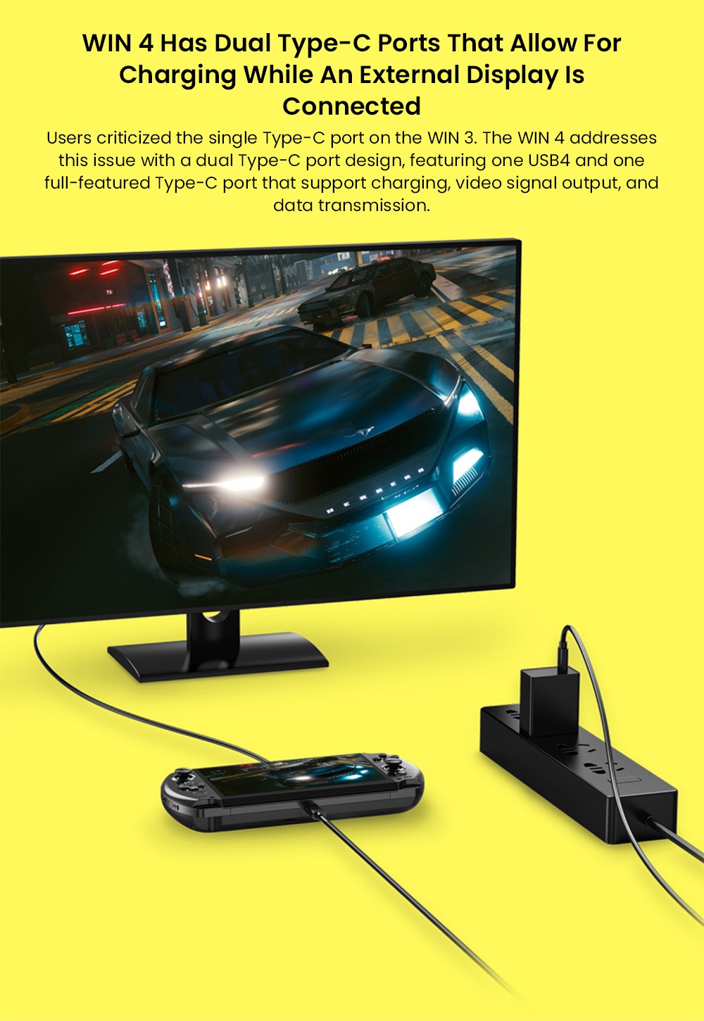 GPD WIN 4 (2025) Handheld Game Laptop, 6'' 1920x1080 Screen, AMD Ryzen 7 8840U 8 Cores Max 5.1GHz, 32GB LPDDR5x RAM 1TB SSD, WiFi6E Bluetooth5.3, 1*USB4, 1*Full-featured Type-C, 1*Charging Only Type-C, 1*Oculink, 3*USB3.2, 1*HDMI2.0, 1*RJ45 - EU Plug