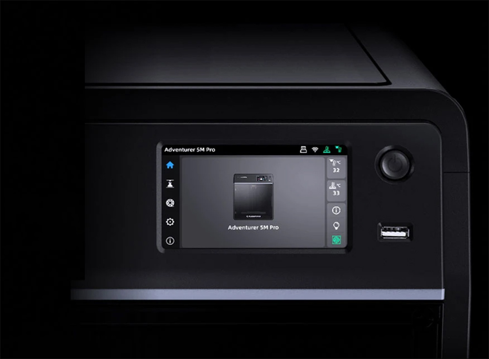 Flashforge Adventurer 5M Pro 3D Printer, Auto Leveling, 600mm/s Max Printing Speed, Remote Camera Monitoring, Filament Runout Reminder, Dual Air Filtration System, Automatic Shutdown, 50dB Silent Printing, WiFi Connection, 220x220x220mm