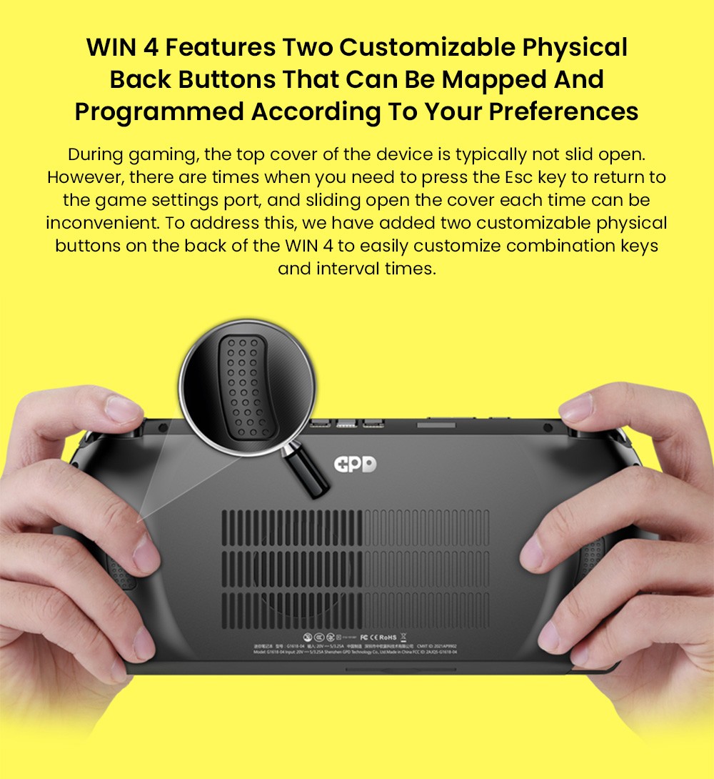 GPD WIN 4 (2025) Handheld Game Laptop, 6'' 1920x1080 Screen, AMD Ryzen 7 8840U 8 Cores Max 5.1GHz, 32GB LPDDR5x RAM 1TB SSD, WiFi6E Bluetooth5.3, 1*USB4, 1*Full-featured Type-C, 1*Charging Only Type-C, 1*Oculink, 3*USB3.2, 1*HDMI2.0, 1*RJ45 - EU Plug