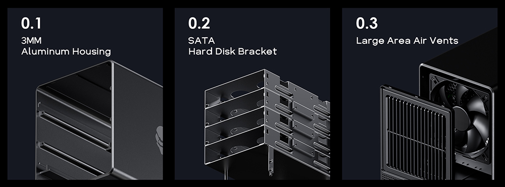 AOOSTAR WTR Pro NAS Mini PC, Intel N100 4 Cores Max 3.4GHz, 16GB RAM 512GB SSD, HDMI+DP+Type-C Triple 4K Display, WiFi 6 Bluetooth 5.2, 2*USB3.0 2*USB2.0 2*2.5G RJ45 1*Micro SD Card Port 1*Audio Jack - EU Plug