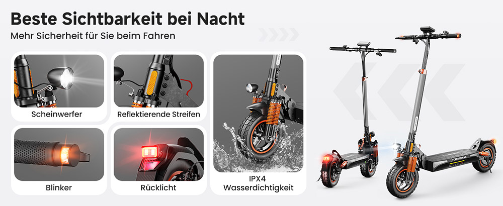 CIRCOOTER M2 Elektroroller ABE-Version, 500-W-Motor, 48-V-12,5-Ah-Akku, 10-Zoll-Reifen, 20 km/h H&ouml;chstgeschwindigkeit, 60&ndash;70 km Reichweite, Scheibenbremse + elektronische Bremse, doppelte Sto&szlig;d&auml;mpfung, APP-Steuerung