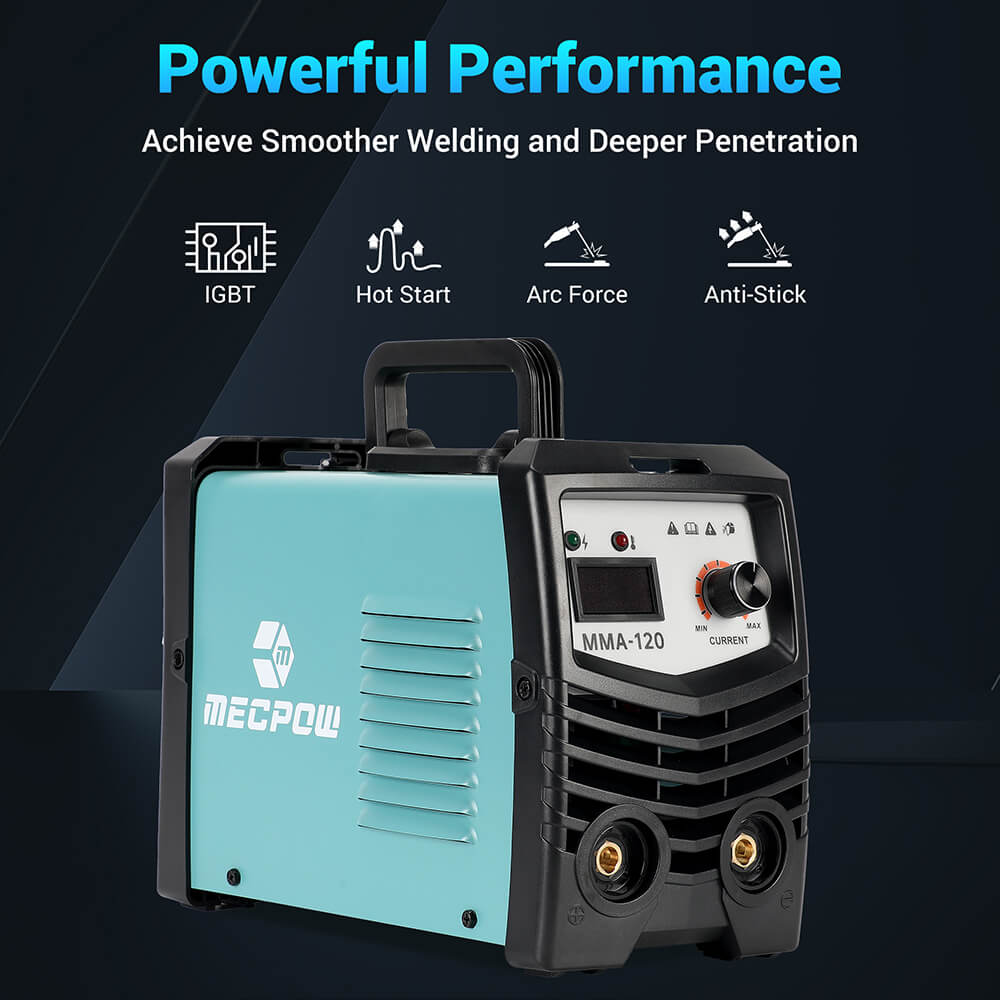 Mecpow MMA120 Stick Welder, 110V, MMA Function,  Overheating/ Overcurrent/ Overload/Over-Voltage Protection, LED Display