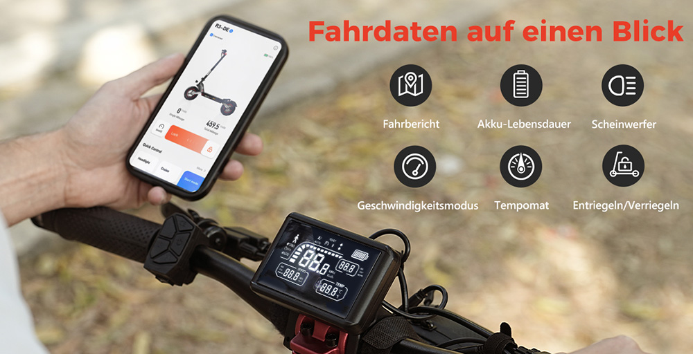 CIRCOOTER R3 Electric Scooter ABE Version, 500W Motor, 48V 15Ah Battery, 10 inch Tires, 20km/h Max Speed, 100km Range, Disc Brake + Electronic Brake, APP Control