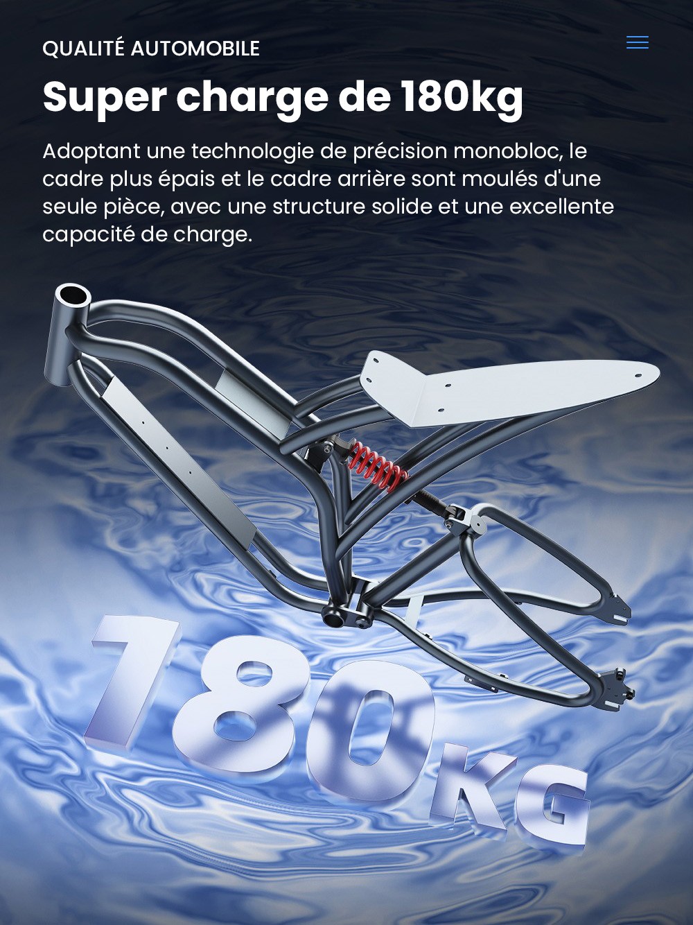 EKXBIKE T1 V&eacute;lo &eacute;lectrique, moteur 1000 W, batterie 48 V 20 Ah, pneu large 20 x 4 pouces, vitesse maximale 50 km/h, autonomie 100 km, freins &agrave; disque, amortisseur hydraulique, Shimano 7 vitesses