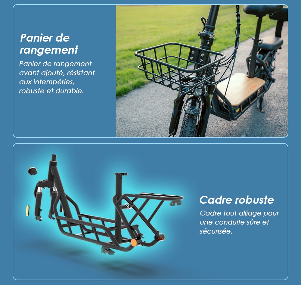 (Version am&eacute;lior&eacute;e) Trottinette &eacute;lectrique KuKirin C1 Pro, moteur 500 W, batterie 48 V 26 Ah, pneu pneumatique 14 pouces, vitesse maximale 45 km, autonomie 100 km, pliage en un clic, si&egrave;ge arri&egrave;re et panier de rangement avant, r&eacute;troviseur