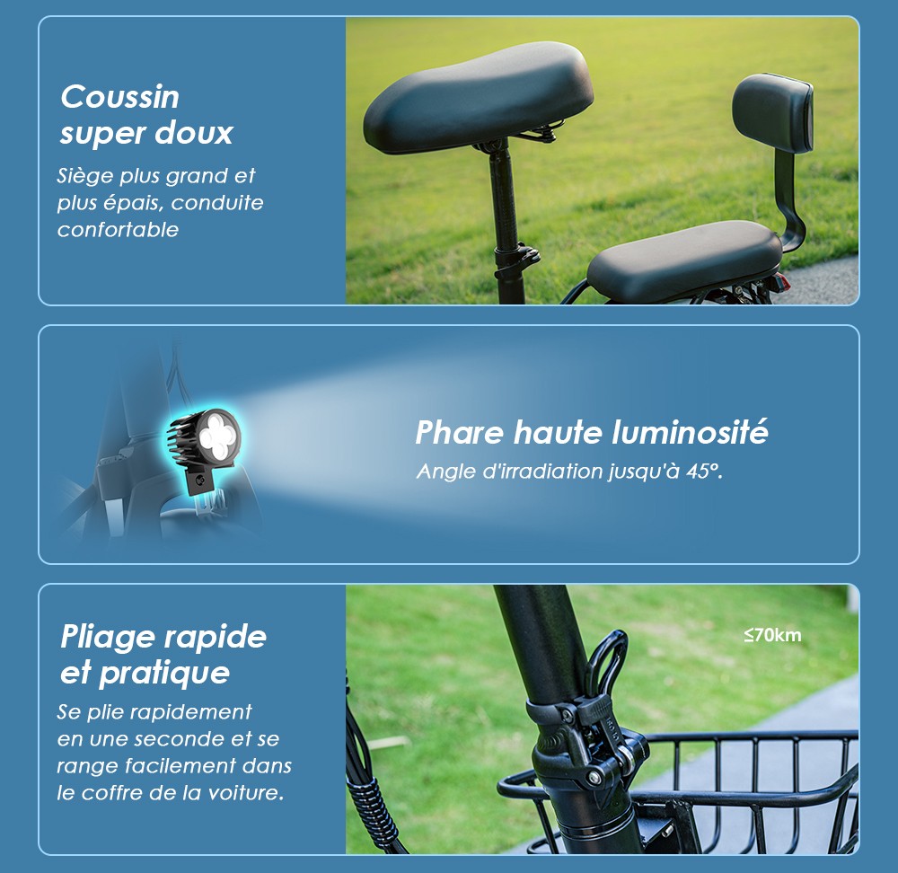 (Version am&eacute;lior&eacute;e) Trottinette &eacute;lectrique KuKirin C1 Pro, moteur 500 W, batterie 48 V 26 Ah, pneu pneumatique 14 pouces, vitesse maximale 45 km, autonomie 100 km, pliage en un clic, si&egrave;ge arri&egrave;re et panier de rangement avant, r&eacute;troviseur