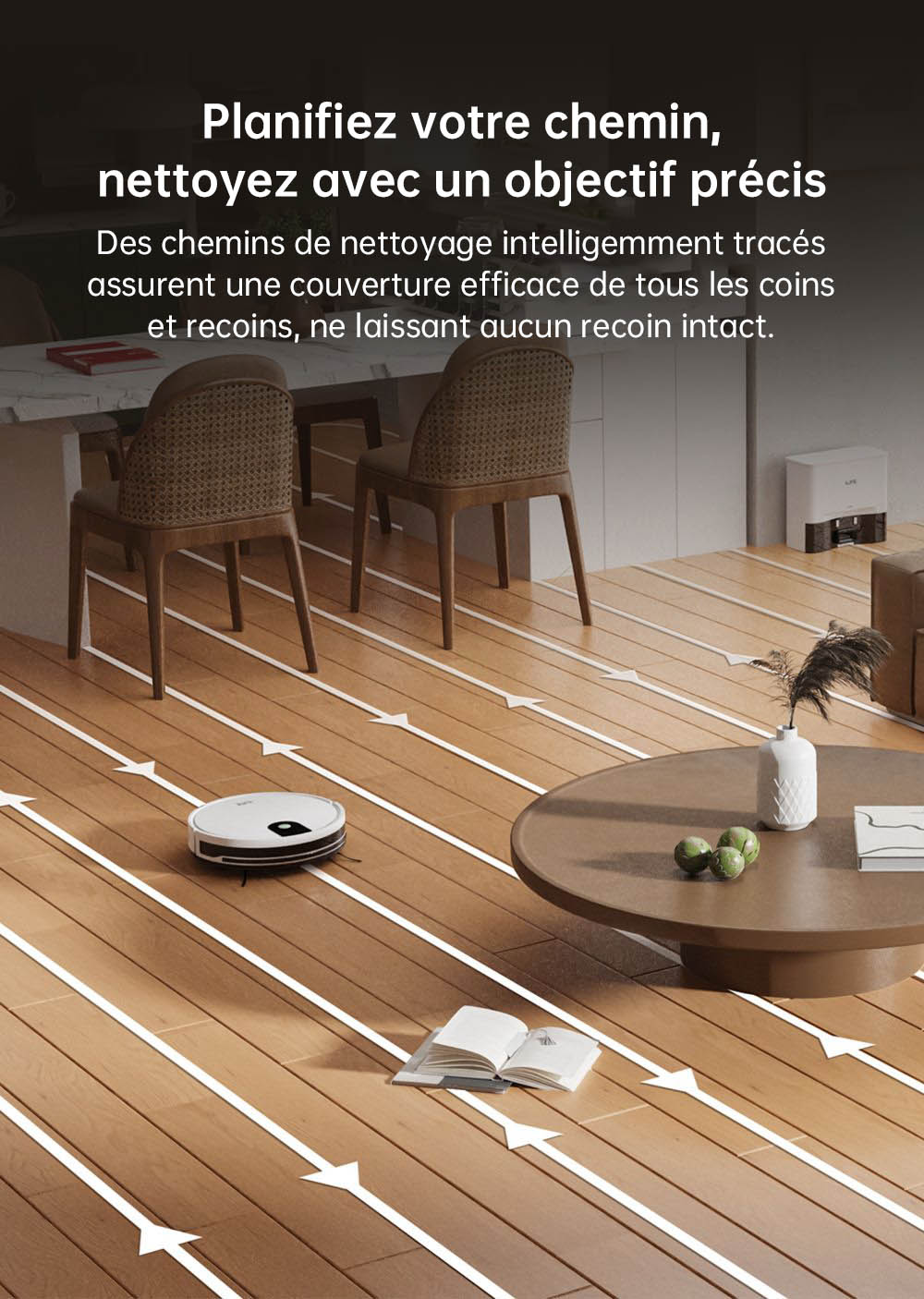 ILIFE G9 Pro robotporszívó, automatikus ürítő dokkolóegységgel, giroszkópos navigációval, 3000 Pa szívóerővel, 100 perc üzemidővel, 2,5 literes porzsákkal, sík/szél/pont/max móddal, Alexa/Google Home támogatással, távirányítóval, fehér