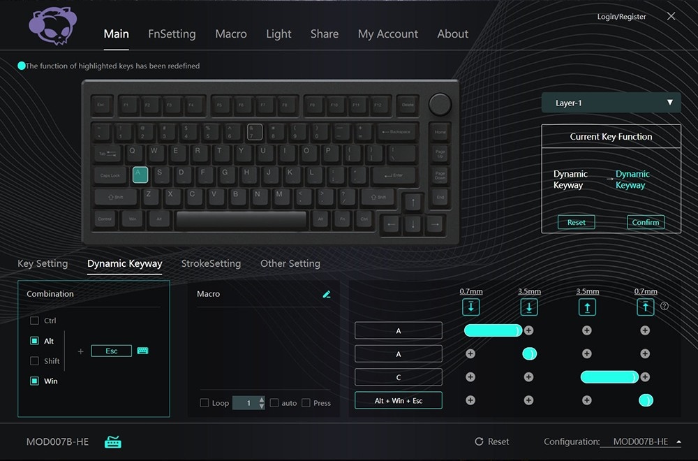 Akko MOD007B-HE Cream Yellow Magnetic Switch Mechanical Keyboard - Black