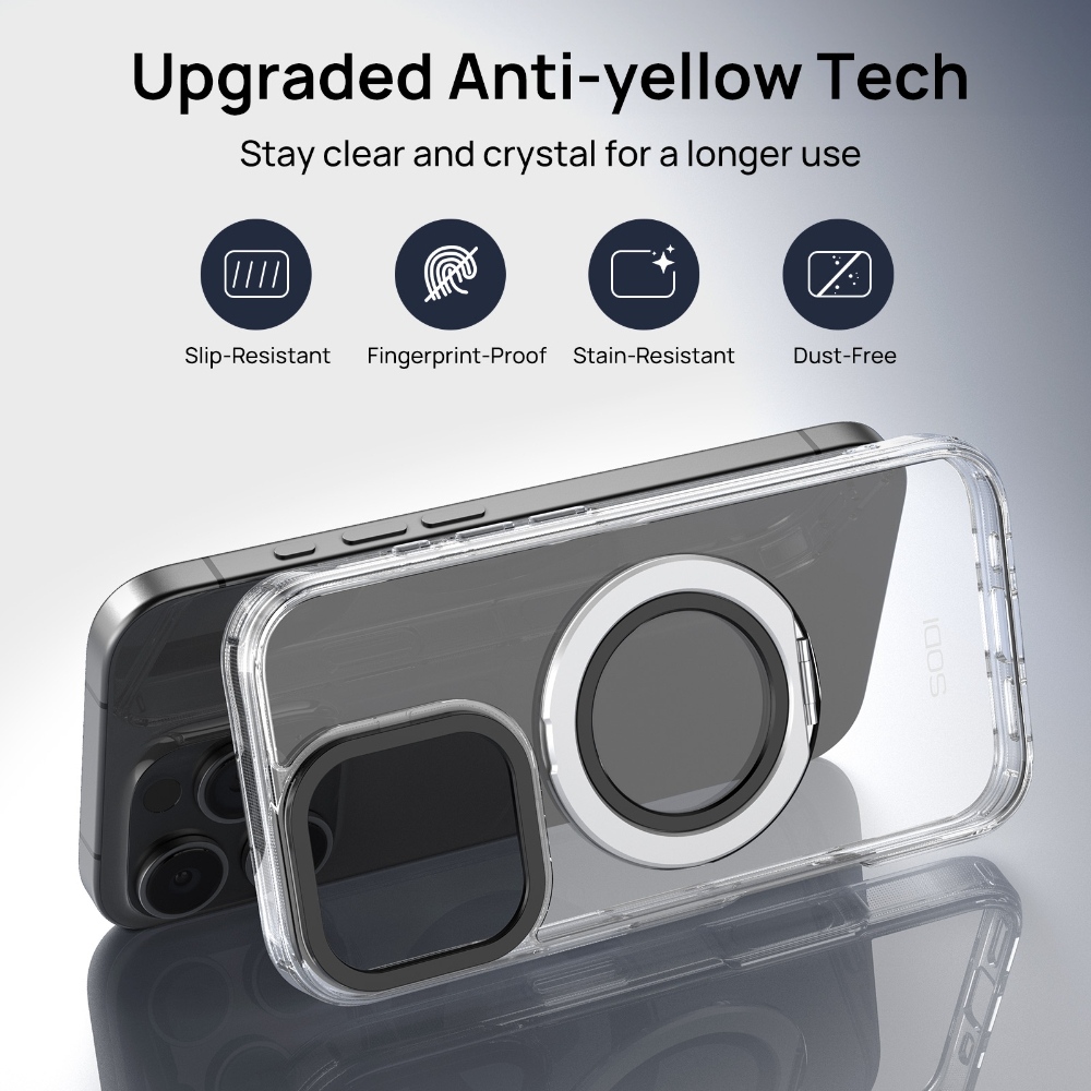 SODI CS03 Phone Ring Stand Case Privacy Screen Protector Set for iPhone16 Pro Max