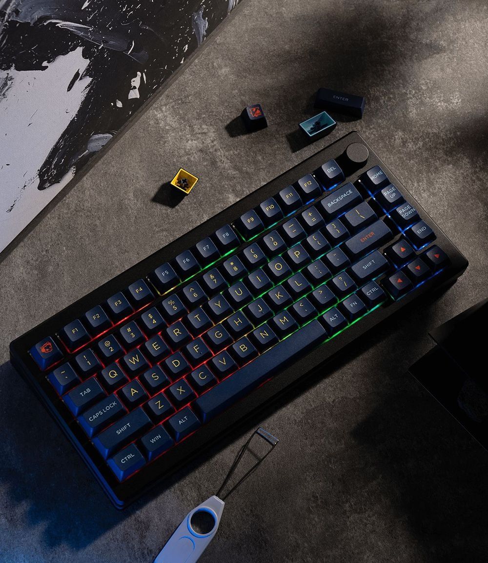 Akko MOD007B-HE Cream Yellow Magnetic Switch Mechanical Keyboard - Black