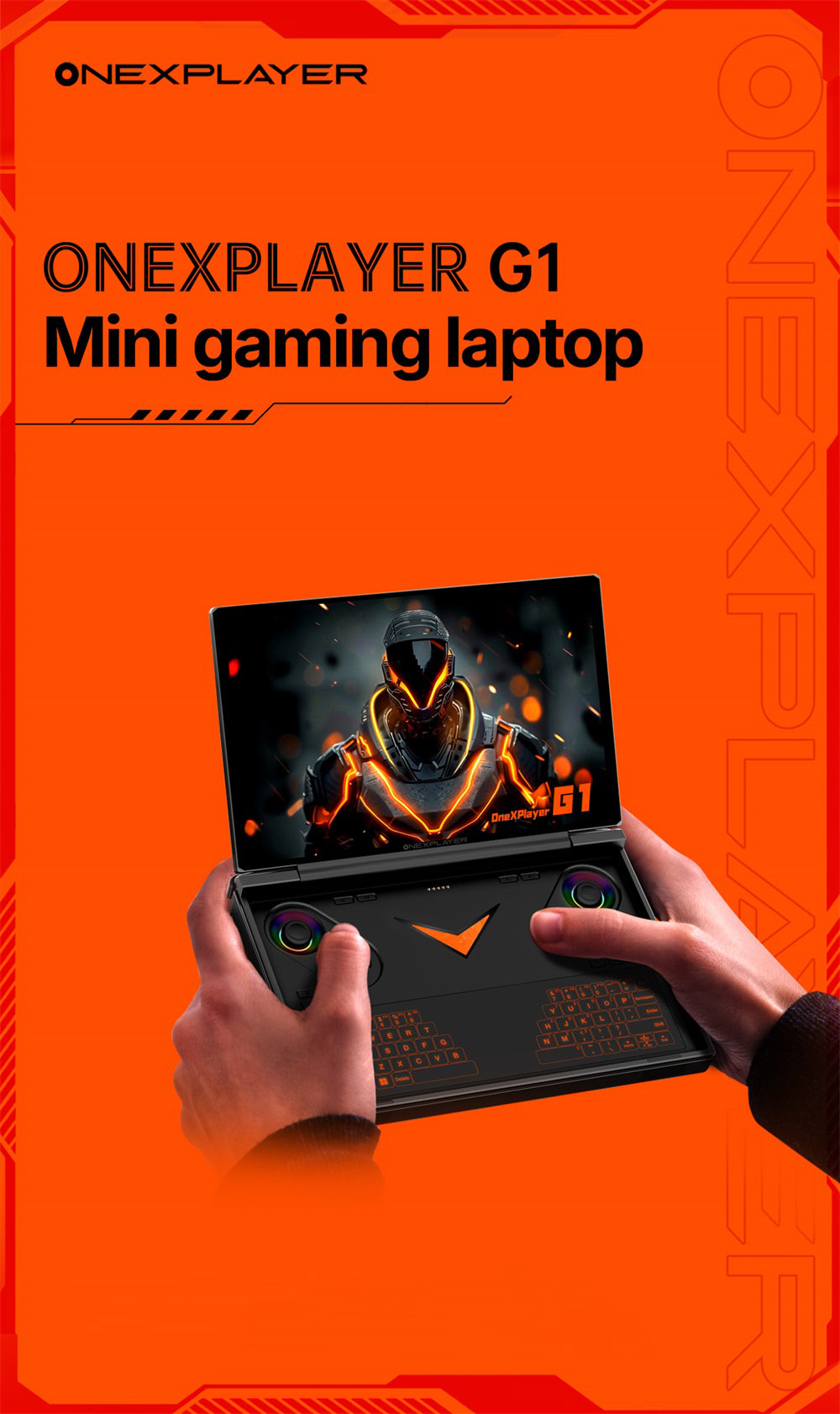 One Netbook OneXPlayer G1 Handheld Gaming PC, Intel Ultra 7 255H 16 Cores Max 5.1GHz, 8.8'' 2560*1600 144Hz Screen, 32GB LPDDR5X 7500MHz RAM 1TB SSD, WiFi 6E, 2*USB-C, 1*USB3.2, 1*TF Card, 1* Oculink, 1*3.5mm Audio, Fingerprint Unlock - EU Plug