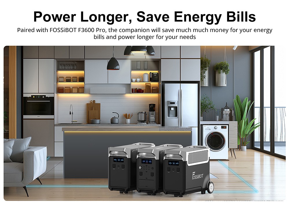 FOSSiBOT FB3840 Zusatzakkupack, 3840Wh LiFePO4 Batteriepack f&uuml;r F3600 Pro