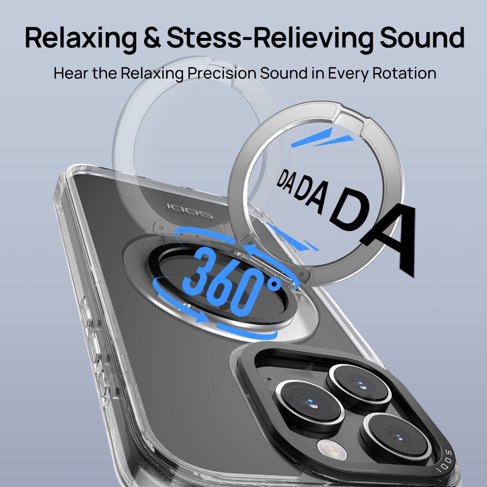 SODI CS03 Phone Ring Stand Case Privacy Screen Protector Set for iPhone16 Pro Max