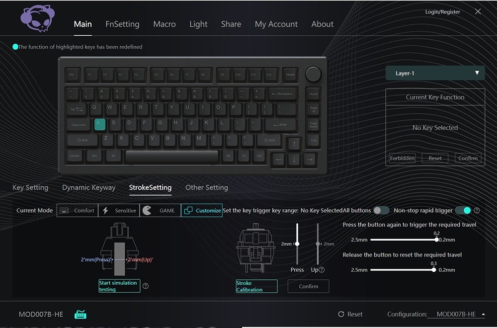 Akko MOD007B-HE Cream Yellow Magnetic Switch Mechanical Keyboard - Black