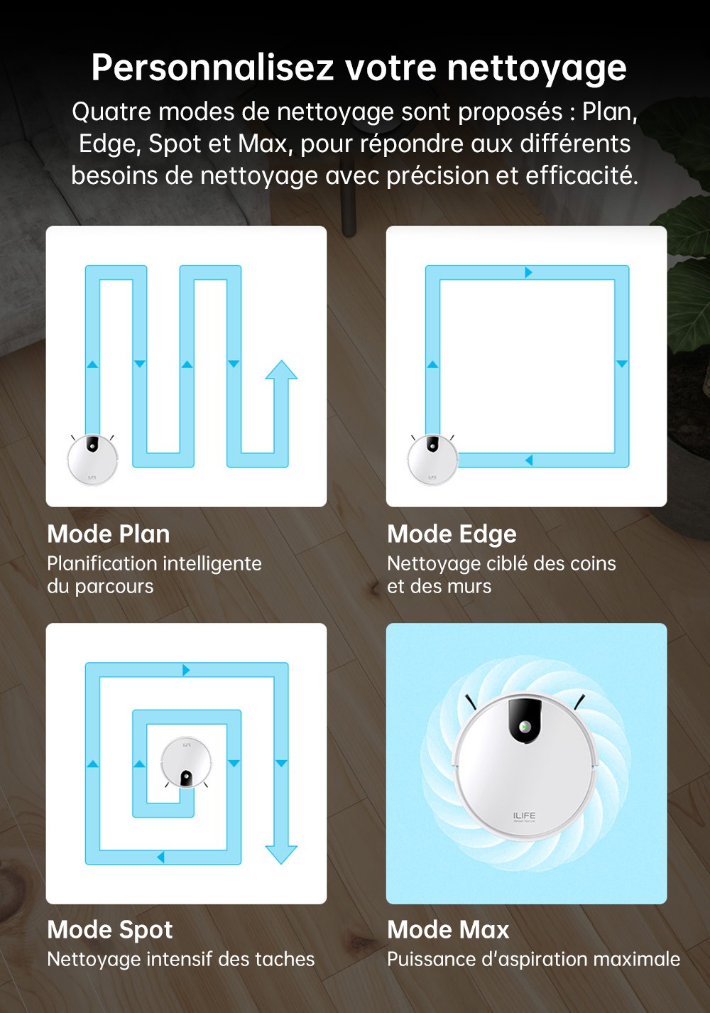 ILIFE G9 Pro robotporszívó, automatikus ürítő dokkolóegységgel, giroszkópos navigációval, 3000 Pa szívóerővel, 100 perc üzemidővel, 2,5 literes porzsákkal, sík/szél/pont/max móddal, Alexa/Google Home támogatással, távirányítóval, fehér