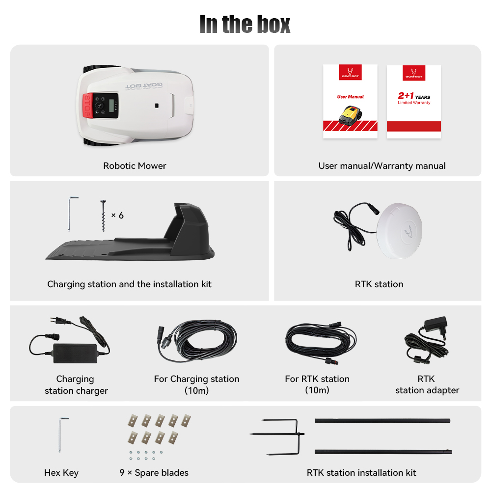 Goat Bot Unicut H1 kabelloser M&auml;hroboter f&uuml;r bis zu 1500 m&sup2; gro&szlig;e Fl&auml;chen, kein Begrenzungskabel, RTK+VSLAM f&uuml;r pr&auml;zise Kartierung, KI-Hindernisvermeidung, automatische KI-Kartierung, App-Steuerung, Mehrzonenverwaltung, IPX6 wasserdicht &ndash; Gelb