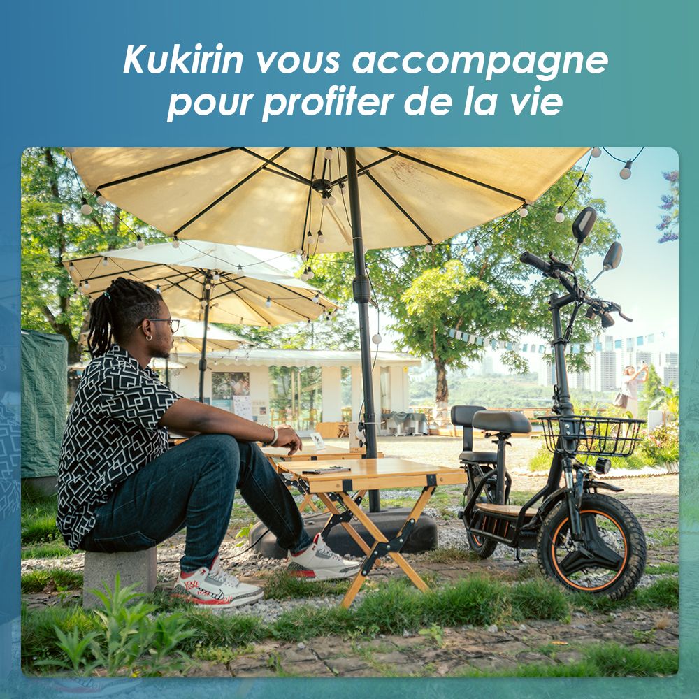 (Version am&eacute;lior&eacute;e) Trottinette &eacute;lectrique KuKirin C1 Pro, moteur 500 W, batterie 48 V 26 Ah, pneu pneumatique 14 pouces, vitesse maximale 45 km, autonomie 100 km, pliage en un clic, si&egrave;ge arri&egrave;re et panier de rangement avant, r&eacute;troviseur