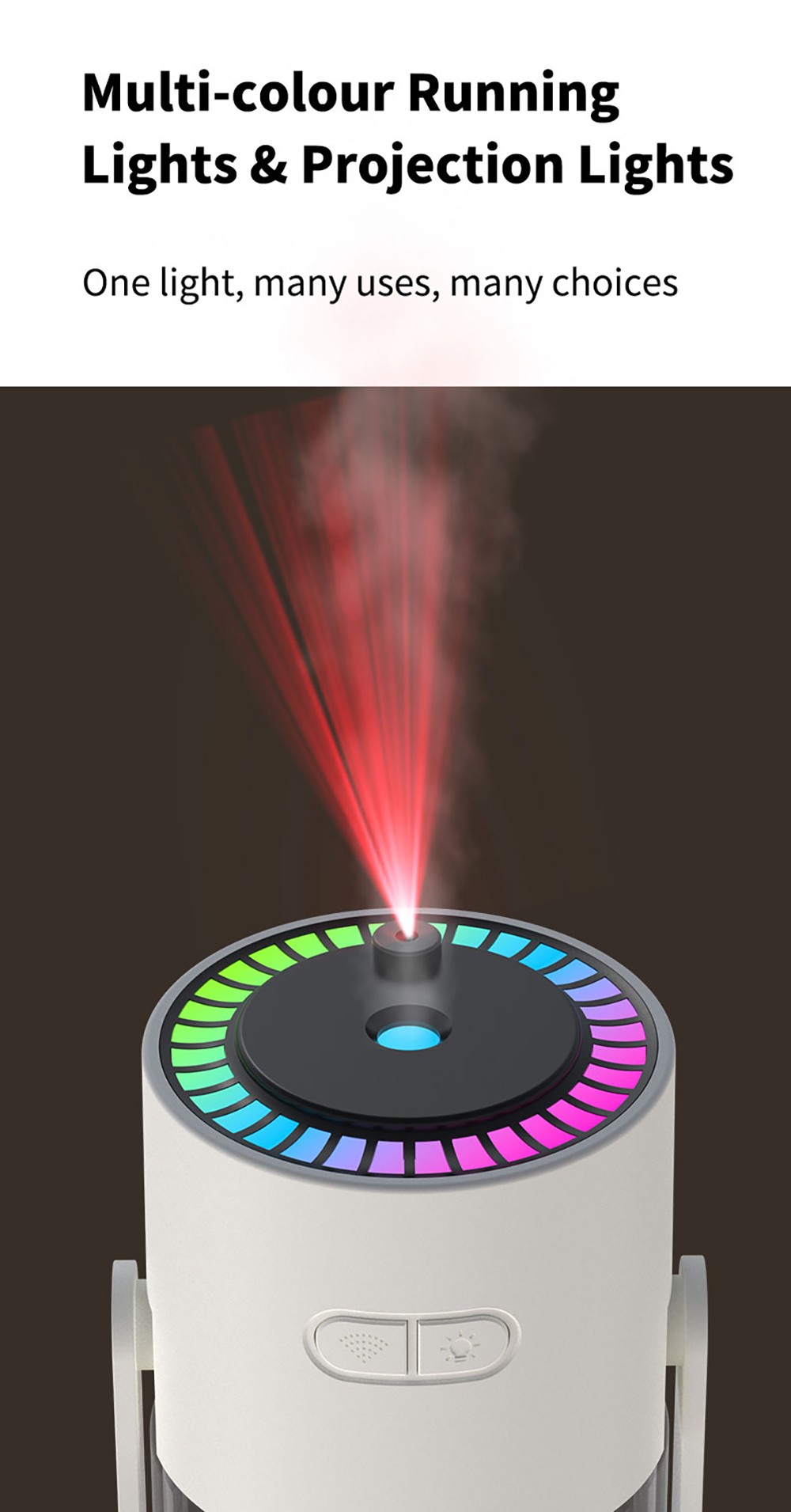 CL28 Starry Sky Humidifier, Rotating 360&deg; Mist, Colorful Ambient Lighting, High Frequency Atomization, for Home & Car, Silent Operation, Anti-Dry Burn Protection, Pink