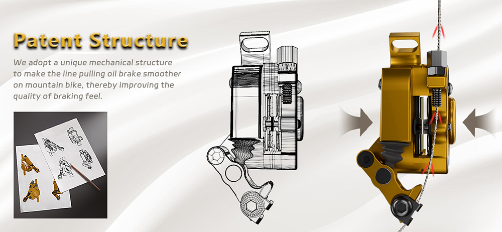 DYISLAND XT-7 Hydraulische Scheibenbremsen-Bremss&auml;ttel, kabelbet&auml;tigte Vorder- und Hinterradbremse f&uuml;r MTB/Rennrad/Elektrofahrrad - Schwarz