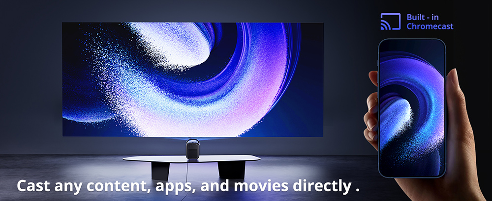 Refurbished ETOE Seal Pro Projector with 1000 ANSI, Native 1080P, Google TV, Auto Focus & Auto Keystone Correction, 2*10W Speakers - EU Plug