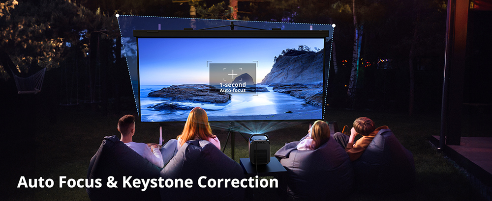 Refurbished ETOE Seal Pro Projector with 1000 ANSI, Native 1080P, Google TV, Auto Focus & Auto Keystone Correction, 2*10W Speakers - EU Plug