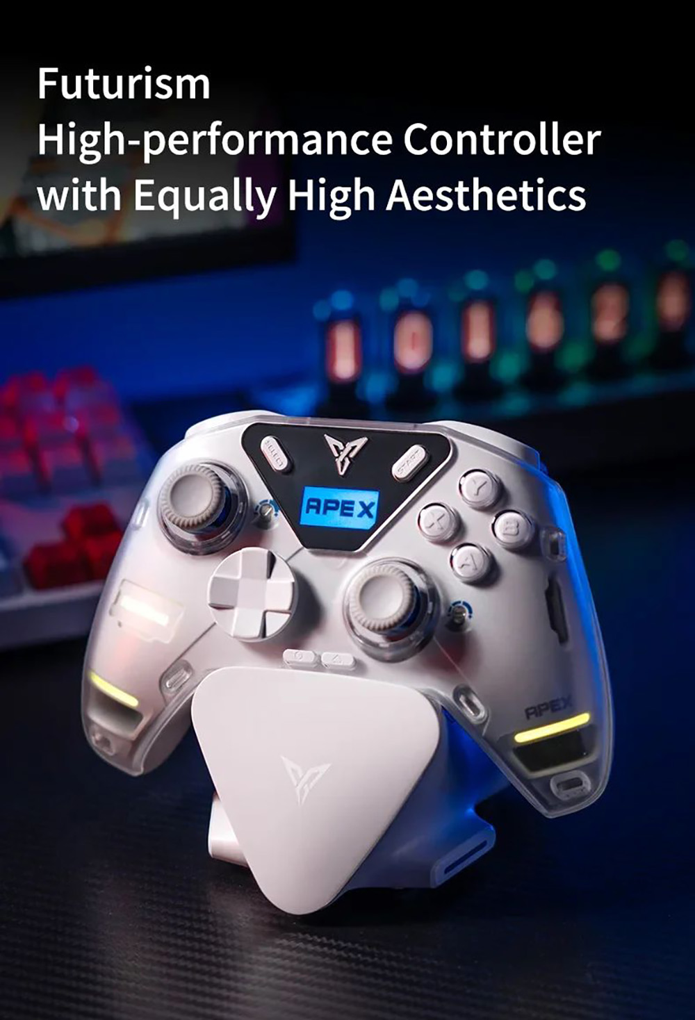 Flydigi Wireless Magnetic Charger Stand for APEX Series and Vader Series Gaming Controller - White