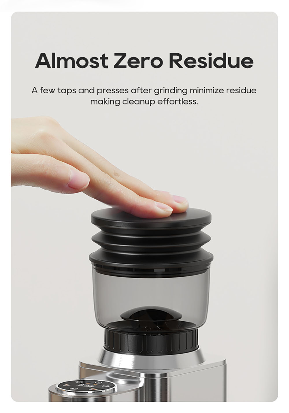 HiBREW G7 Kaffeem&uuml;hle, 48 Mahlgradeinstellungen, Antistatik-Technologie, konisches Mahlwerk aus Edelstahl, Touchpanel, kompatibel mit 51/54/58 mm Siebtr&auml;gern, freih&auml;ndiges Kaffeemahlen