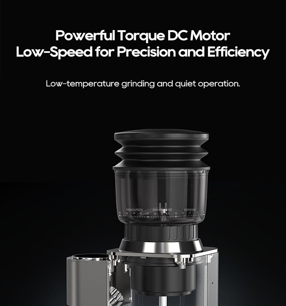 HiBREW G7 Kaffeem&uuml;hle, 48 Mahlgradeinstellungen, Antistatik-Technologie, konisches Mahlwerk aus Edelstahl, Touchpanel, kompatibel mit 51/54/58 mm Siebtr&auml;gern, freih&auml;ndiges Kaffeemahlen