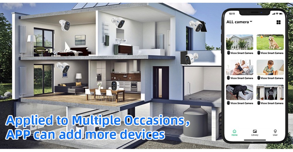 Hiseeu CG6-TZ 2K WiFi Surveillance Camera with Solar Panel, Battery Powered Wireless Outdoor Camera, 3MP Images