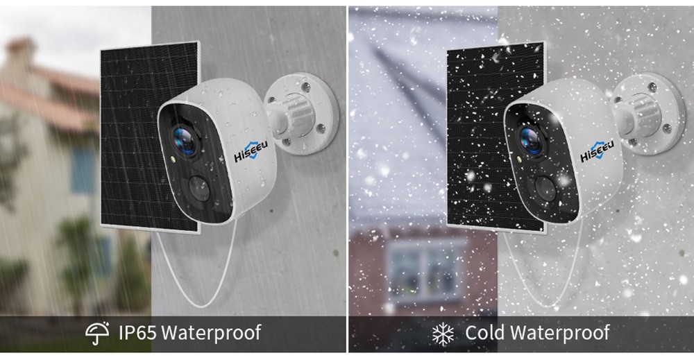 Hiseeu CG6-TZ 2K WiFi Surveillance Camera with Solar Panel, Battery Powered Wireless Outdoor Camera, 3MP Images