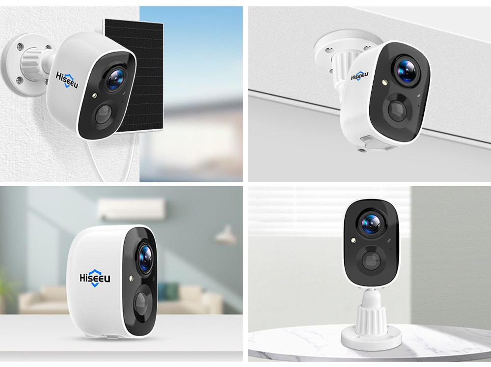 Hiseeu CG6-TZ 2K WiFi Surveillance Camera with Solar Panel, Battery Powered Wireless Outdoor Camera, 3MP Images