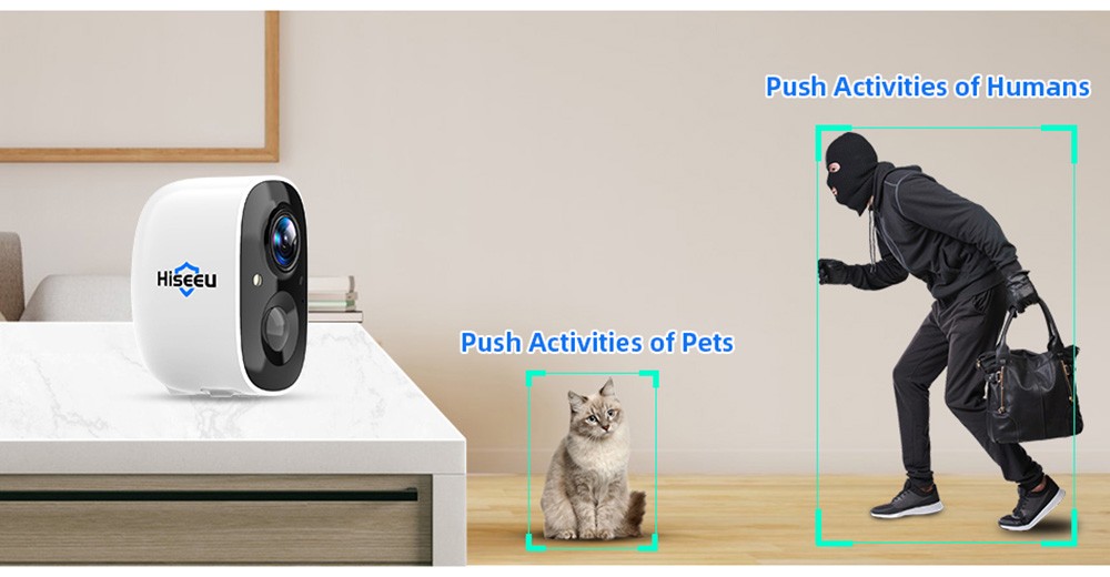 Hiseeu CG6-TZ 2K WiFi Surveillance Camera with Solar Panel, Battery Powered Wireless Outdoor Camera, 3MP Images