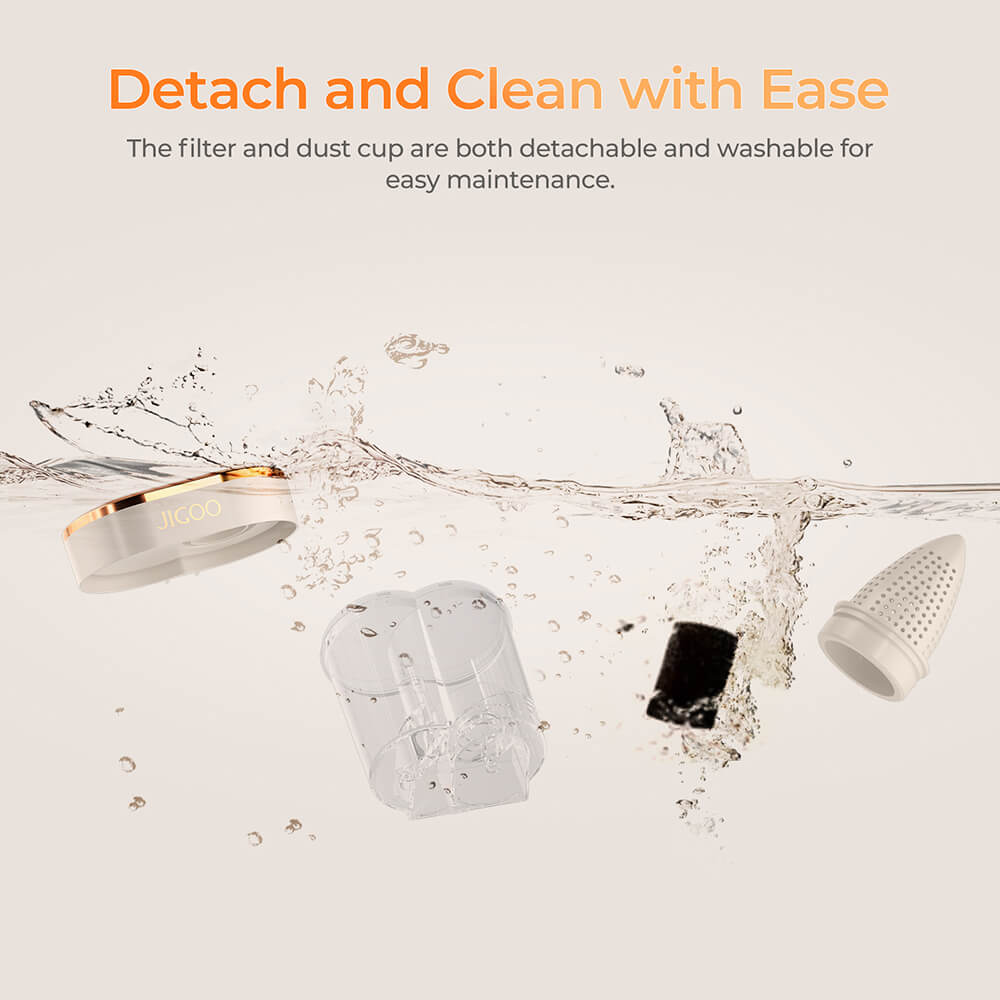 Refurbished JIGOO S100 Smart Dual-Cup Mattress Vacuum Cleaner with 350W Power and 12KPa Suction