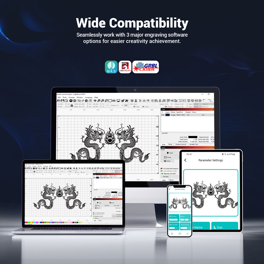 Refurbished Mecpow X5 22W Laser Engraving Machine, 600x600mm Engraving Area 0.08x0.1mm Laser Spot with Auto Air Assist