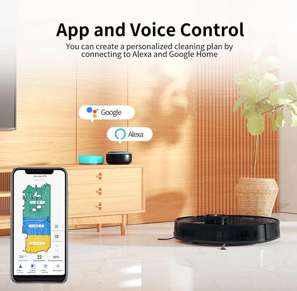 Neatsvor X600 Pro Robot Vacuum and Mop, 6000Pa Suction, LDS4.0 Laser Navigation, APP & Voice Control, 5200mAh Battery, 2-in-1 Brush, HEPA Filtration, 350ml Water Tank, and Virtual Mapping for Carpets and Hard Floors, Black