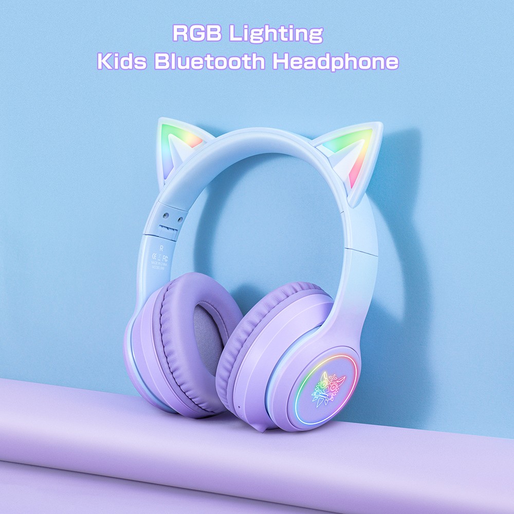 ONIKUMA B90 Cat Ear Kabellose Bluetooth-Kopfh&ouml;rer, RGB-Lichter, HD-Mikrofon