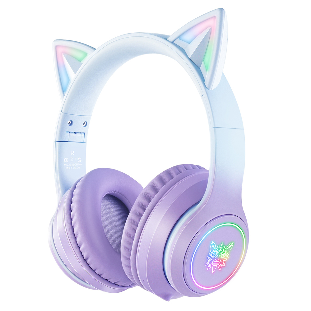 Bezdrôtové Bluetooth slúchadlá ONIKUMA B90 ​​Cat Ear, RGB svetlá, HD mikrofón